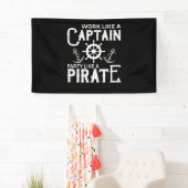 Het werk als een Kapitein Partij als een Pirate Spandoek (Insitu)
