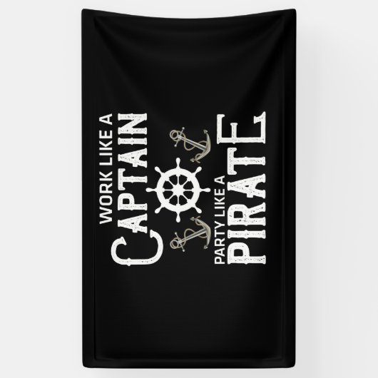 Het werk als een Kapitein Partij als een Pirate Spandoek (Verticaal)