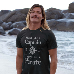 Het werk als een Kapitein Partij als een Pirate T-shirt