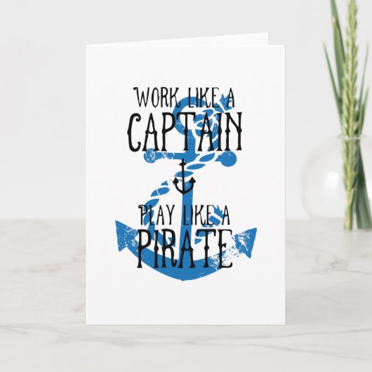 Het werk als een Kapitein Spel als een Pirate Kaart (Voorkant)
