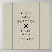 Het werk als een toneelstuk als een piraat poster (Voorkant)