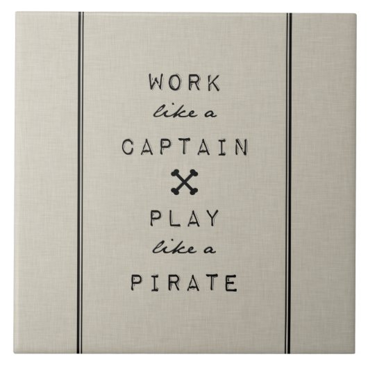 Het werk als een toneelstuk als een piraat tegeltje (Voorkant)