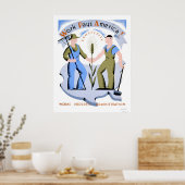 Het werk betaalt Amerika 1939 WPA Poster (Keuken)