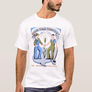 Het werk betaalt Amerika 1939 WPA T-shirt