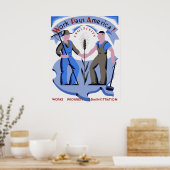 Het werk betaalt het Amerikaanse Poster (Keuken)