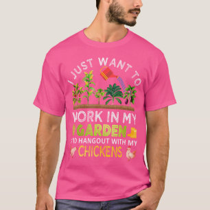 Het werk in mijn tuinhut met mijn kippen Funny G T-shirt