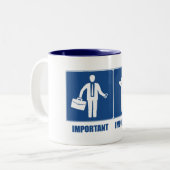 Het werk is belangrijk, Archery is belangrijk Tweekleurige Koffiemok (Voorkant links)