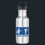 Het werk is belangrijk, Archery is belangrijk Waterfles<br><div class="desc">Ga naar huis,  het zal er morgen zijn. Ga gewoon wat pijlen schieten,  een boogschutter is je hond. Dit grappige ontwerp show pictogrammen van een zakenman en een architect.</div>