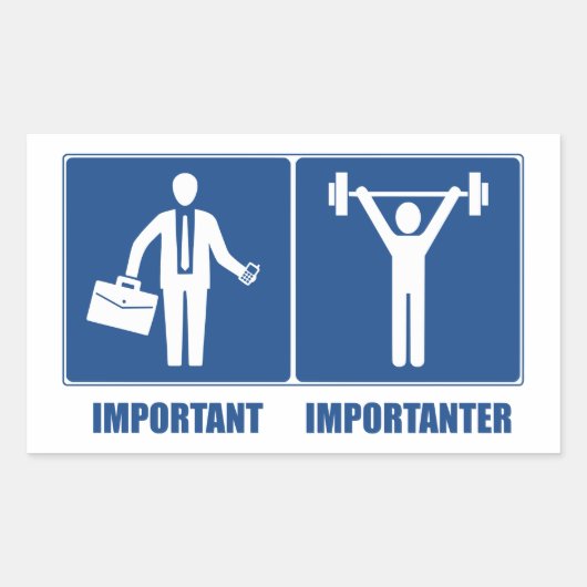 Het werk is belangrijk gewicht heffen is belangrij rechthoekige sticker (Voorkant)