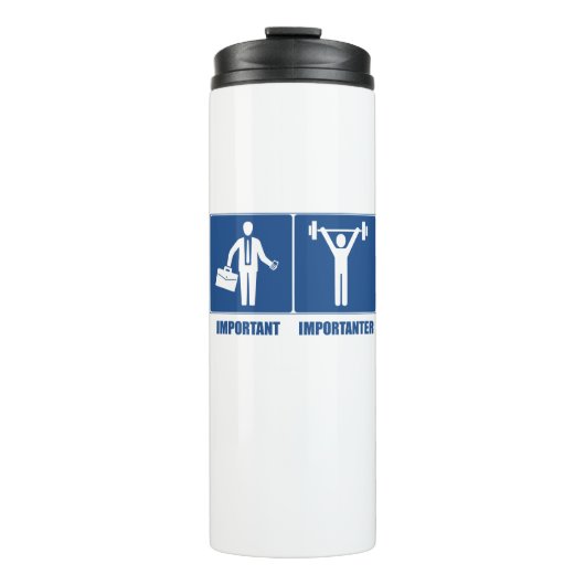 Het werk is belangrijk gewicht heffen is belangrij thermosbeker (Voorkant)