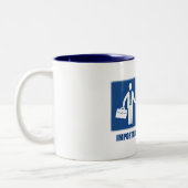 Het werk is belangrijk gewicht heffen is belangrij tweekleurige koffiemok (Links)