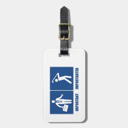 Het werk is belangrijk, Golf is belangrijk Bagagelabel (Voorkant verticaal)