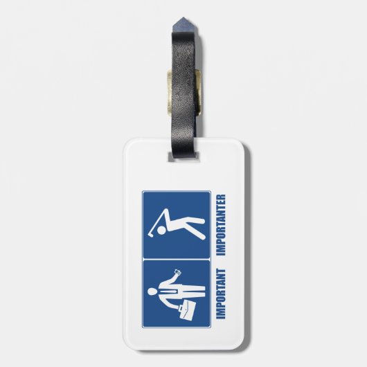 Het werk is belangrijk, Golf is belangrijk Bagagelabel (Achterkant verticaal)