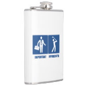 Het werk is belangrijk, Golf is belangrijk Heupfles (Rechts)