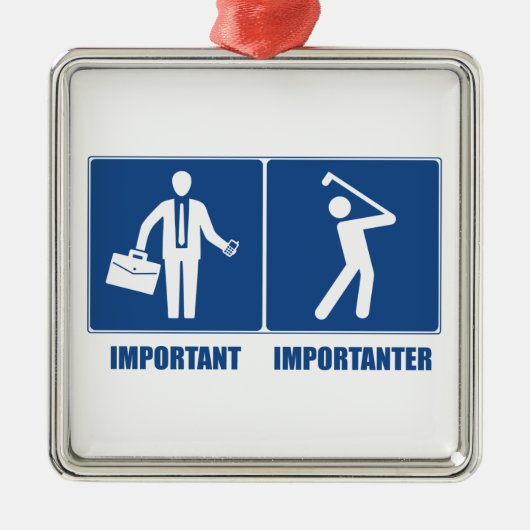 Het werk is belangrijk, Golf is belangrijk Metalen Ornament (Voorkant)