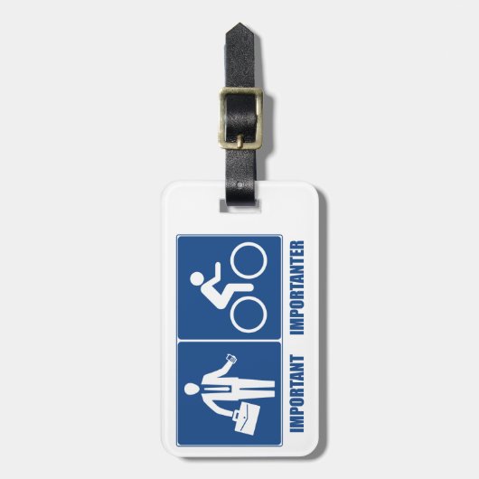 Het werk is belangrijk, het cycli is belangrijk bagagelabel (Voorkant verticaal)