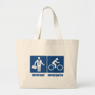 Het werk is belangrijk, het cycli is belangrijk grote tote bag