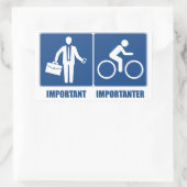 Het werk is belangrijk, het cycli is belangrijk rechthoekige sticker (Tas)