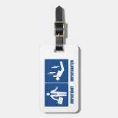 Het werk is belangrijk, het Duiken van het hemel i Bagagelabel (Voorkant verticaal)