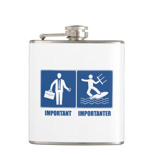 Het werk is belangrijk, het keuken is belangrijk heupfles (Voorkant)