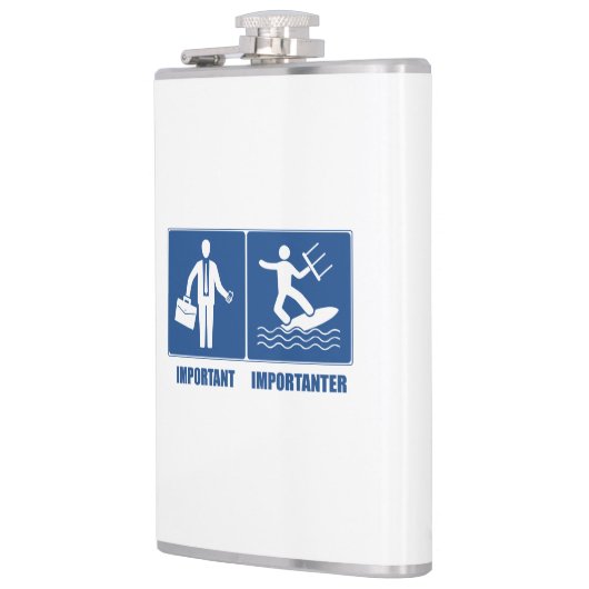 Het werk is belangrijk, het keuken is belangrijk heupfles (Links)