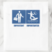 Het werk is belangrijk, het keuken is belangrijk rechthoekige sticker (Tas)