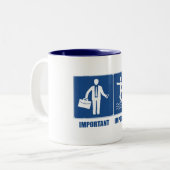 Het werk is belangrijk, het keuken is belangrijk tweekleurige koffiemok (Voorkant links)