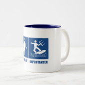 Het werk is belangrijk, het keuken is belangrijk tweekleurige koffiemok (Voorkant rechts)