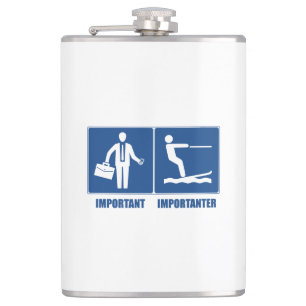 Het werk is belangrijk, het kiemen van water is be heupfles