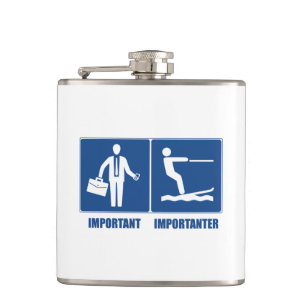 Het werk is belangrijk, het kiemen van water is be heupfles