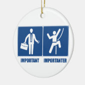 Het werk is belangrijk, het klimmen is belangrijk keramisch ornament (Links)