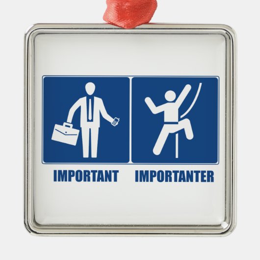 Het werk is belangrijk, het klimmen is belangrijk metalen ornament (Voorkant)