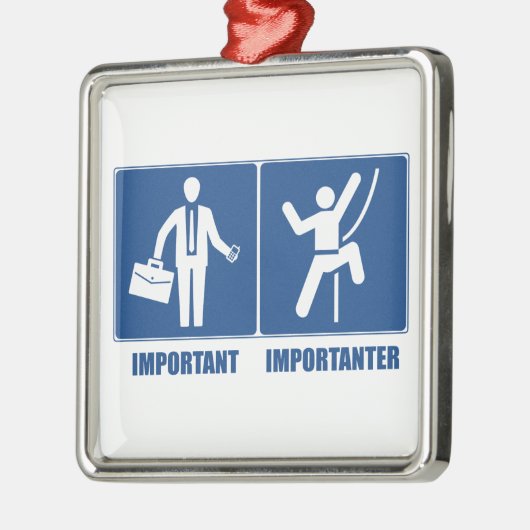 Het werk is belangrijk, het klimmen is belangrijk metalen ornament (Links)