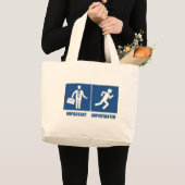 Het werk is belangrijk, het lopen is belangrijk grote tote bag (Voorkant (product))