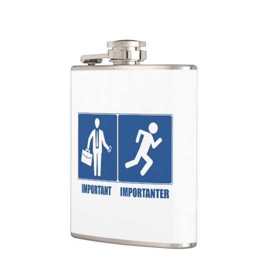 Het werk is belangrijk, het lopen is belangrijk heupfles (Links)