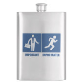 Het werk is belangrijk, het lopen is belangrijk heupfles (Voorkant)