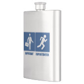 Het werk is belangrijk, het lopen is belangrijk heupfles (Links)