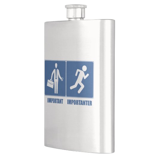 Het werk is belangrijk, het lopen is belangrijk heupfles (Links)