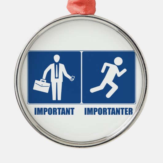 Het werk is belangrijk, het lopen is belangrijk metalen ornament (Voorkant)