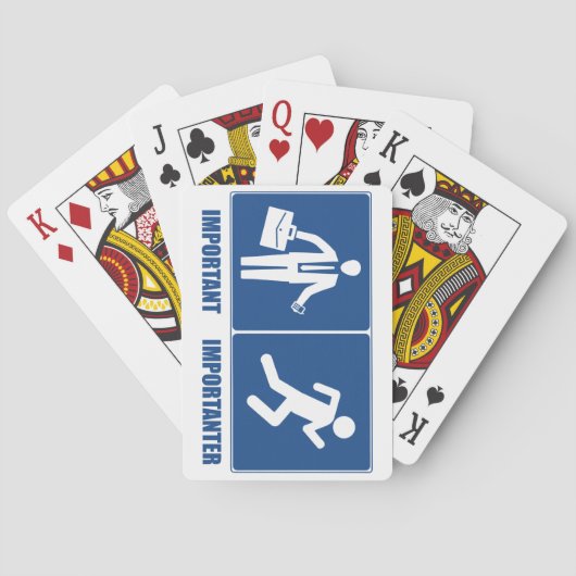 Het werk is belangrijk, het lopen is belangrijk pokerkaarten (Achterkant)