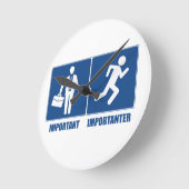 Het werk is belangrijk, het lopen is belangrijk ronde klok (Hoek)