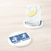 Het werk is belangrijk, het lopen is belangrijk zandsteen onderzetter (Zijkant)