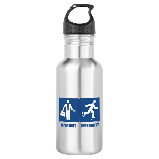 Het werk is belangrijk, het Rollerblading is belan Waterfles (Voorkant)