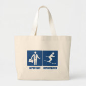 Het werk is belangrijk, het Skien is belangrijk Grote Tote Bag (Voorkant)