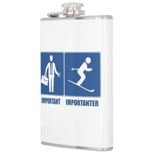 Het werk is belangrijk, het Skien is belangrijk Heupfles (Links)