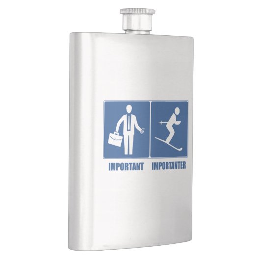 Het werk is belangrijk, het Skien is belangrijk Heupfles (Rechts)