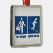 Het werk is belangrijk, het Skien is belangrijk Metalen Ornament (Rechts)