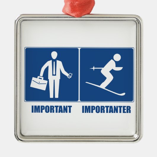 Het werk is belangrijk, het Skien is belangrijk Metalen Ornament (Voorkant)