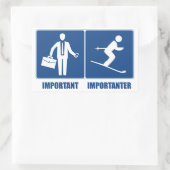 Het werk is belangrijk, het Skien is belangrijk Rechthoekige Sticker (Tas)