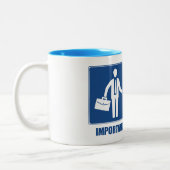 Het werk is belangrijk, het Skien is belangrijk Tweekleurige Koffiemok (Links)